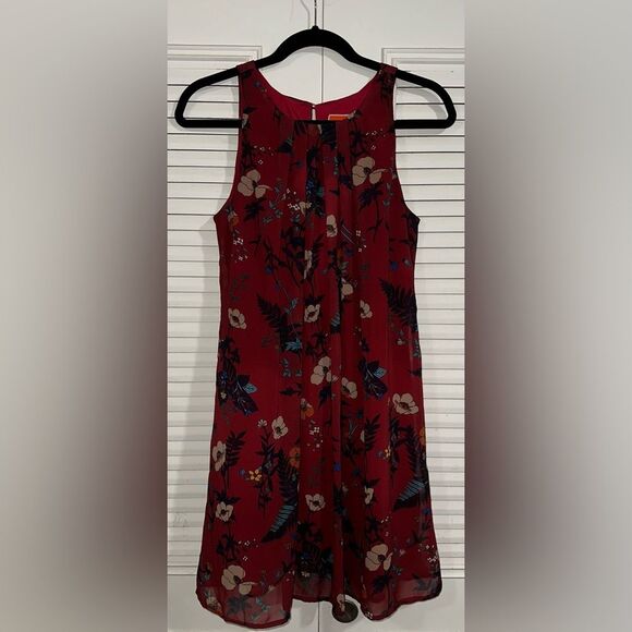 ModCloth Women’s Pleated Floral Sleeveless‎ Shift Dress Size S - Picture 2 of 9